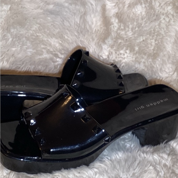 Madden Girl Black Studded Slide Sandals - Picture 7 of 7